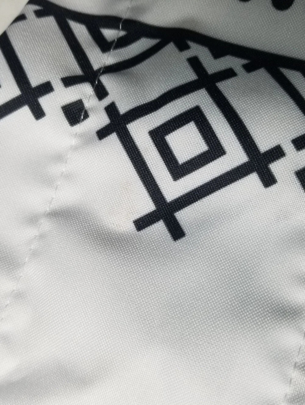 WHITE WITH BLACK GEOMETRIC PATTERN CURTAINS